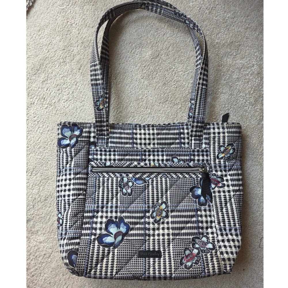 Vera Bradley Work Tote Bag Bedford Plaid Floral Quilted Houndstooth